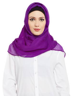 Purple Chiffon Islamic Hijab Head Scarf 1