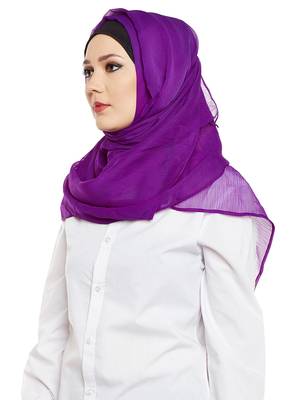 Purple Chiffon Islamic Hijab Head Scarf 2