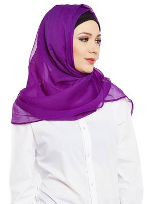 Purple Chiffon Islamic Hijab Head Scarf 3