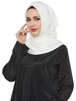 Off White Viscose Islamic Hijab Head Scarf 2