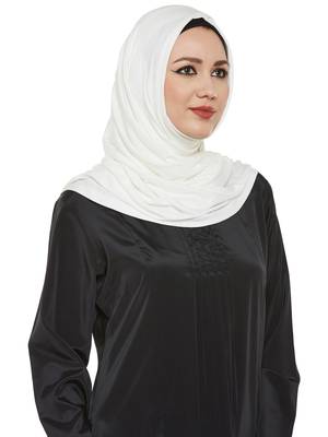 Off White Viscose Islamic Hijab Head Scarf 3