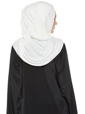 Off White Viscose Islamic Hijab Head Scarf 4