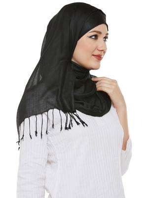 Black Viscose Islamic Hijab Head Scarf 3