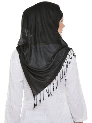 Black Viscose Islamic Hijab Head Scarf 4