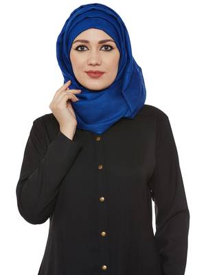 Blue Viscose Islamic Hijab Head Scarf 1