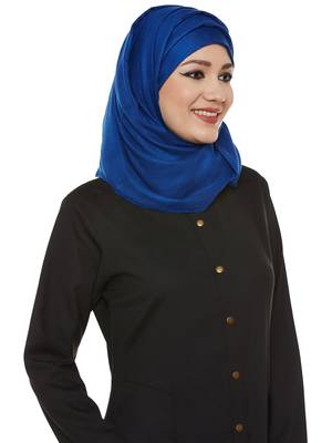 Blue Viscose Islamic Hijab Head Scarf 3