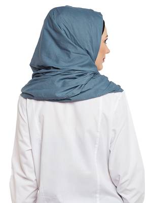 Blue Cotton Islamic Hijab Head Scarf 4