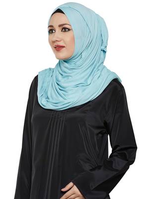 Blue Viscose Islamic Hijab Head Scarf 2
