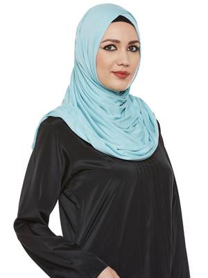 Blue Viscose Islamic Hijab Head Scarf 3