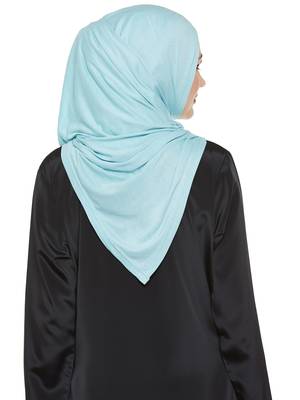 Blue Viscose Islamic Hijab Head Scarf 4