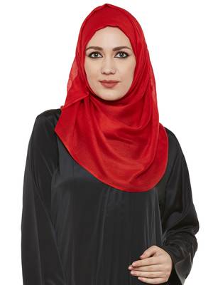Red Viscose Islamic Hijab Head Scarf 1