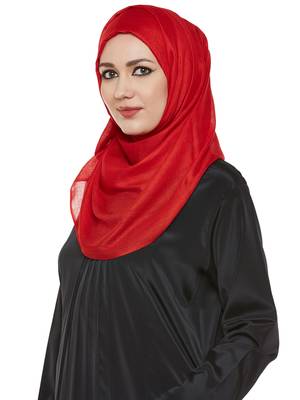 Red Viscose Islamic Hijab Head Scarf 2