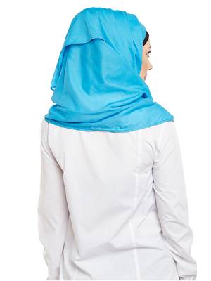 Blue Cotton Islamic Hijab Head Scarf 4