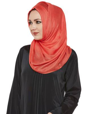 Peach Viscose Islamic Hijab Head Scarf 1