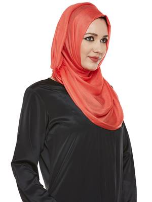 Peach Viscose Islamic Hijab Head Scarf 2