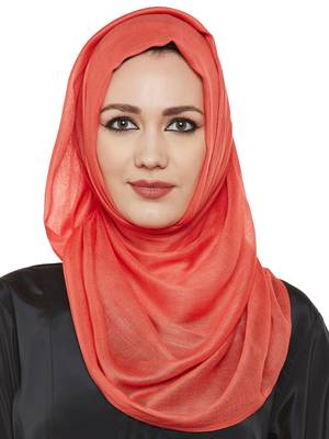 Peach Viscose Islamic Hijab Head Scarf 4