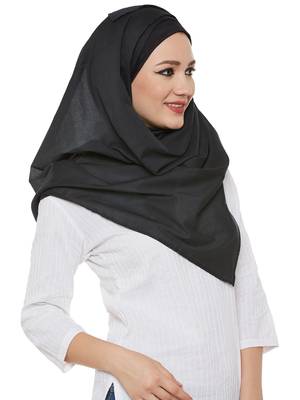 Black Cotton Islamic Hijab Head Scarf 3