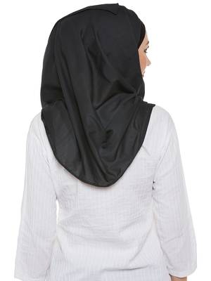 Black Cotton Islamic Hijab Head Scarf 4