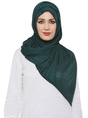 Dark Green Viscose Islamic Hijab Head Scarf 1