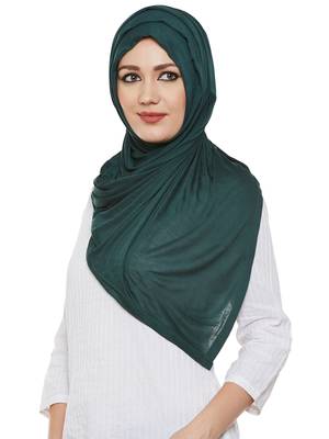 Dark Green Viscose Islamic Hijab Head Scarf 2