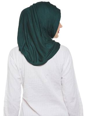 Dark Green Viscose Islamic Hijab Head Scarf 4