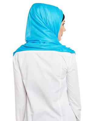 Blue Viscose Islamic Hijab Head Scarf 4