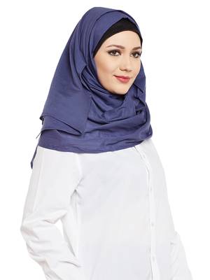 Navy Blue Cotton Islamic Hijab Head Scarf 3