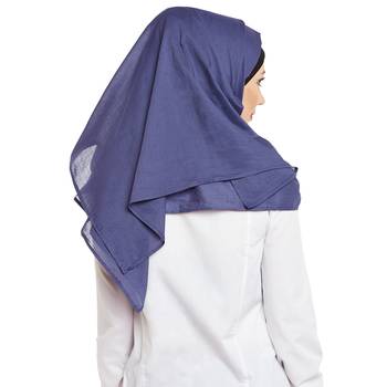 Navy Blue Cotton Islamic Hijab Head Scarf 4
