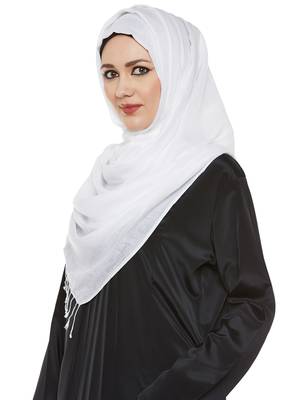White Viscose Islamic Hijab Head Scarf 2