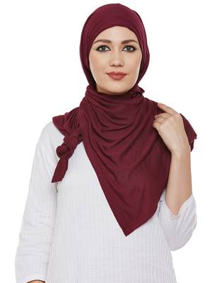 Maroon Viscose Islamic Hijab Head Scarf 1