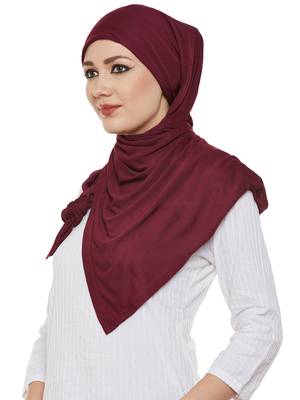Maroon Viscose Islamic Hijab Head Scarf 2