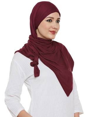 Maroon Viscose Islamic Hijab Head Scarf 3