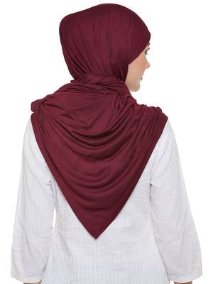 Maroon Viscose Islamic Hijab Head Scarf 4