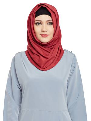 Red Cotton Islamic Hijab Head Scarf 1