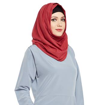 Red Cotton Islamic Hijab Head Scarf 3