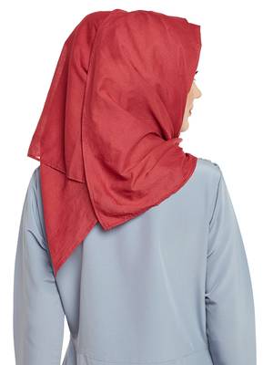 Red Cotton Islamic Hijab Head Scarf 4