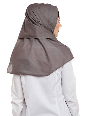 Grey Cotton Islamic Hijab Head Scarf 4