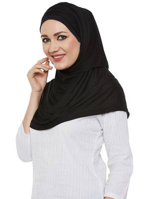 Black Viscose Islamic Hijab Head Scarf 2