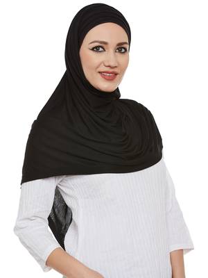 Black Viscose Islamic Hijab Head Scarf 3