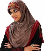 Golden Stretchble Polyester Handwork Hijab