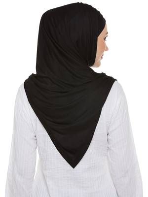Black Viscose Islamic Hijab Head Scarf 4