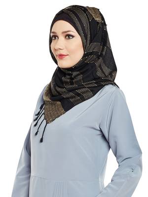 Black Viscose Islamic Hijab Head Scarf 2