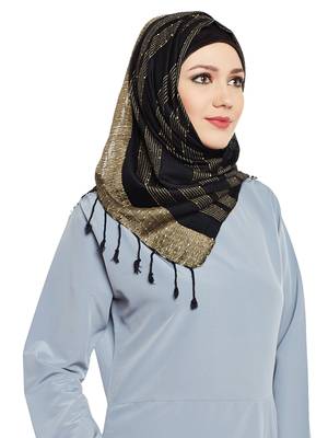 Black Viscose Islamic Hijab Head Scarf 3