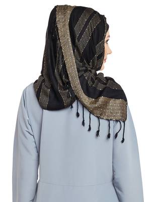 Black Viscose Islamic Hijab Head Scarf 4