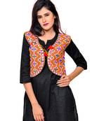 Red Kutchi Embroidered Cotton Blend Short Jacket Women Ethnic Wear