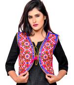 Pink Kutchi Embroidered Cotton Blend Short Jacket Women Ethnic Wear
