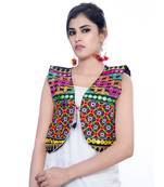 Black Kutchi Embroidered Cotton Blend Short Jacket Women Ethnic Wear