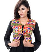 Red Kutchi Embroidered Cotton Blend Short Jacket Women Ethnic Wear