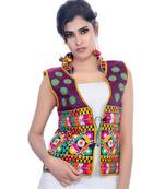 Black Kutchi Embroidered Dupion Silk Waist Length Jacket Women Ethnic Wear