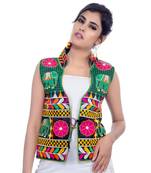 Black Kutchi Embroidered Dupion Silk Waist Length Jacket Women Ethnic Wear
